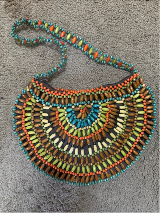 Relativity Handbags - Women's Relativity Beaded Shoulder Bag One Size Brown Multi-color